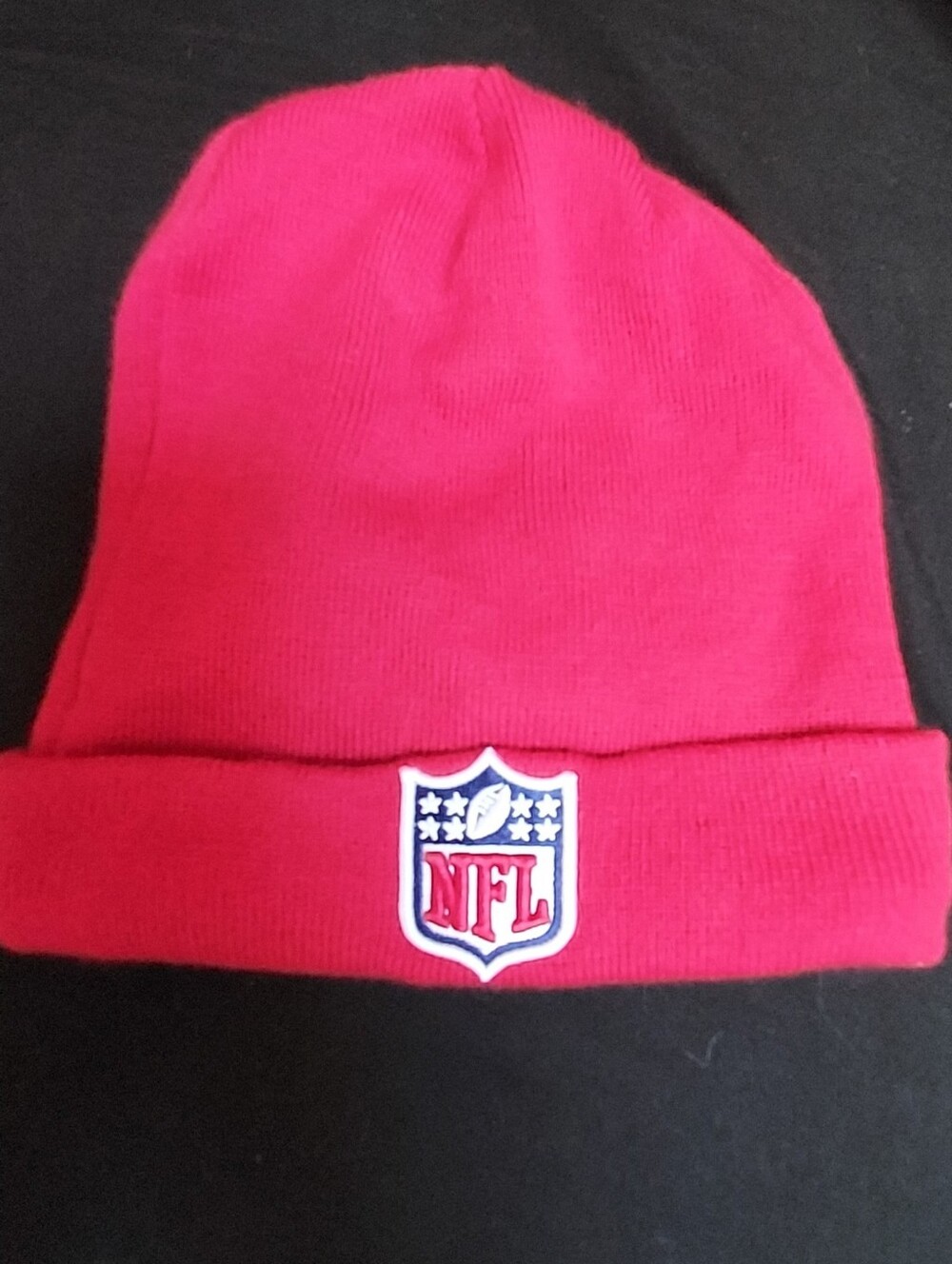 Red Knit Fleece NFL Logo Flag Hat Ski Cap Football Fan Outdoors One Size